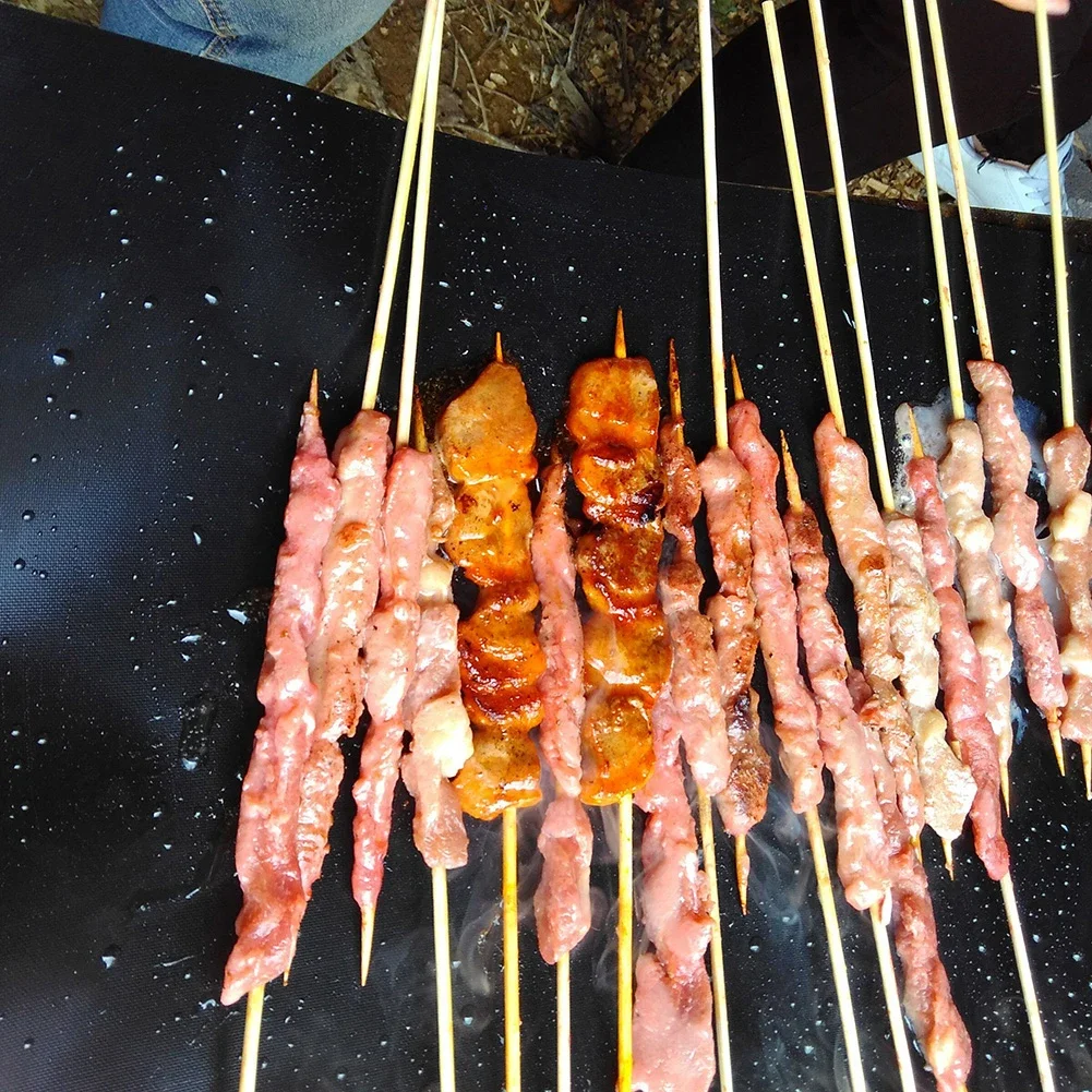 1-6pcs Non-stick BBQ Grill Mat 50x40CM Baking Mat BBQ Tools Cooking Grilling Sheet Heat Resistance Easily Cleaned Kitchen Tools 5