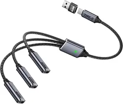 Universal 3 - in - 1 USB & Type C Hub with Fast Charging and Data Sync (Type C 3 in 1 USB Ad)