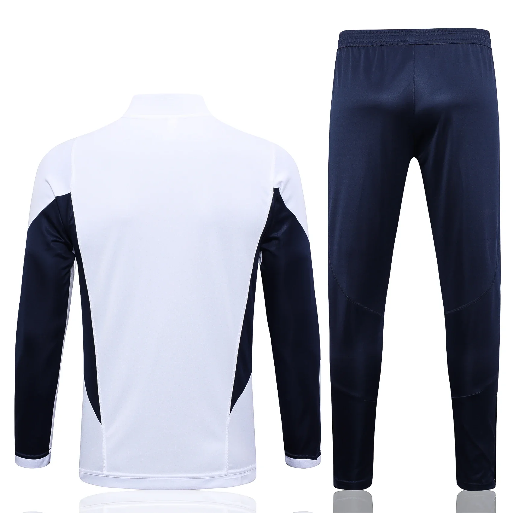 Adidas Soccer Jerseys Men Outdoor Long-sleeved Moisture-wicking Durable Sportswear Training Suit White and Blue
