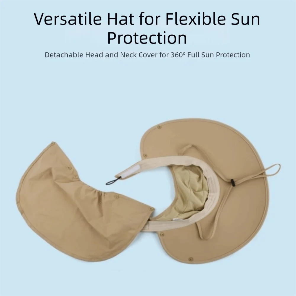Neue Sonnenkappe mit breiter Krempe, atmungsaktiv, mit auslaufsicherem Pferdeschwanz-Öffnungsfeld, faltbarer Sommer-Strandhut für Damen – Detail 10