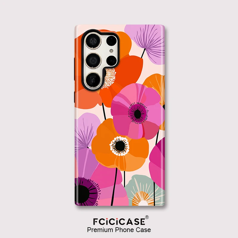 Luxury Flower Matte TPU Acrylic Phone Case