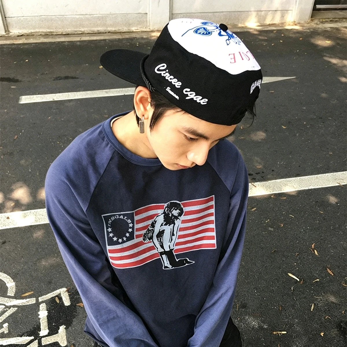 Color Block Embroidered Letters Rose Baseball Hats New Men Women Sunshade Street Versatile Polka Dot Fashion Niche Peaked Caps
