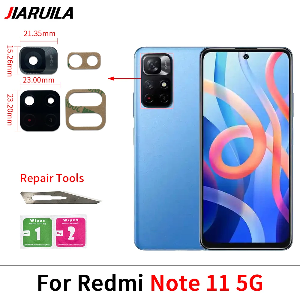 Rückkamera-Objektiv für Xiaomi Redmi Note 13 12 11 Pro Plus 5G 4G Rückkamera-Glaslinse mit Klebstoff-Aufkleber. – Detail 1