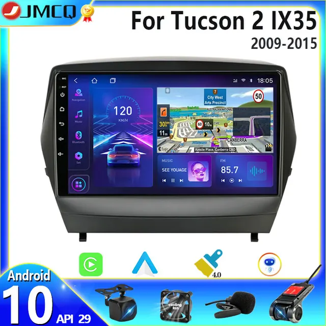 JMCQ 2 الدين أندرويد 10 راديو السيارة لشركة هيونداي توكسون 2 LM IX35 2009 2015 الوسائط المتعددة مشغل فيديو لتحديد المواقع الملاح RDS شاشة ستيريو