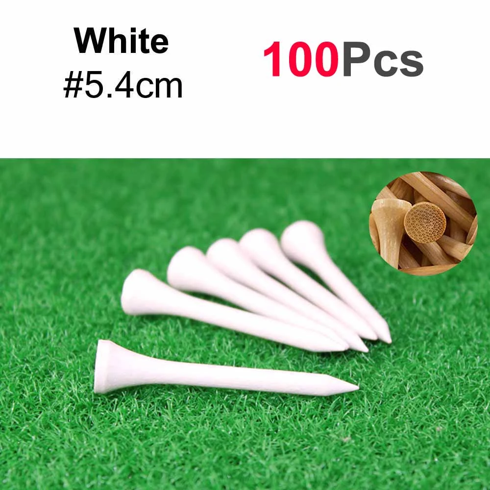 Durable Bamboo Golf Tees - Pack of 100, Available in 4 Sizes