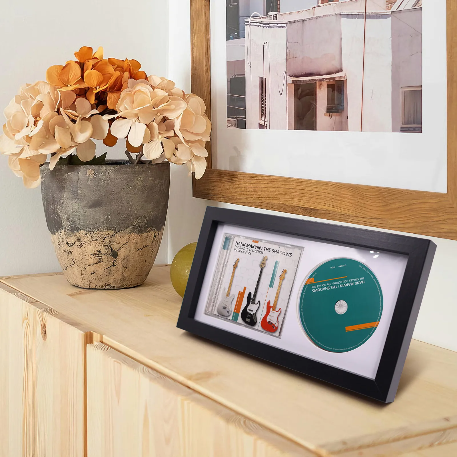 현대식 CD 디스플레이 스탠드 사진 프레임 투명 CD 앨범 사진 프레임 CD 디스크 보관 홀더 가정 사무실 장식 CD 프레임