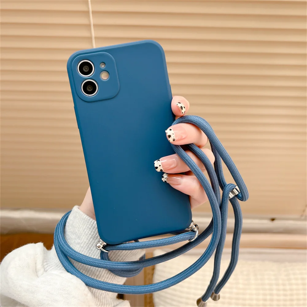 Crossbody Necklace Strap Lanyard Soft Silicone Phone Cases For iPhone 11 12 13 Pro Max XS X XR 7 8 6 6S Plus SE 2020 Case Cover best case for iphone 12 pro max