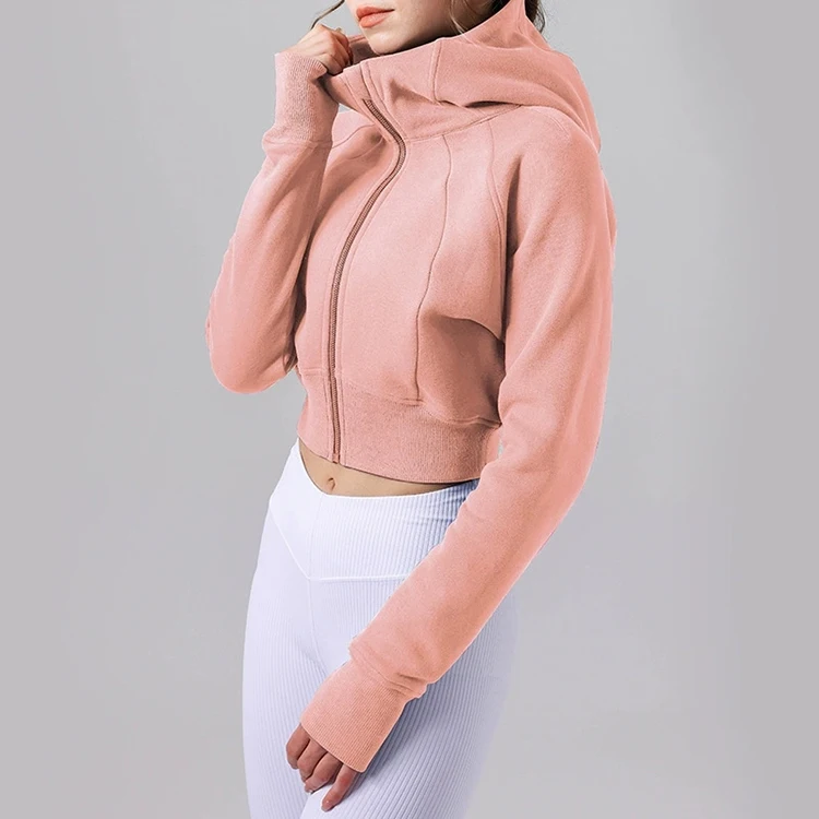 Frühlings-Kapuzen-Freizeitoberteil mit Samt, Warmer Loser Einfarbiger Mantel-Hoodie für Damen – Detail 7