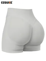 Women's High Waist Scrunch Butt Lifting Seamless Workout Shorts - M (Light gray)