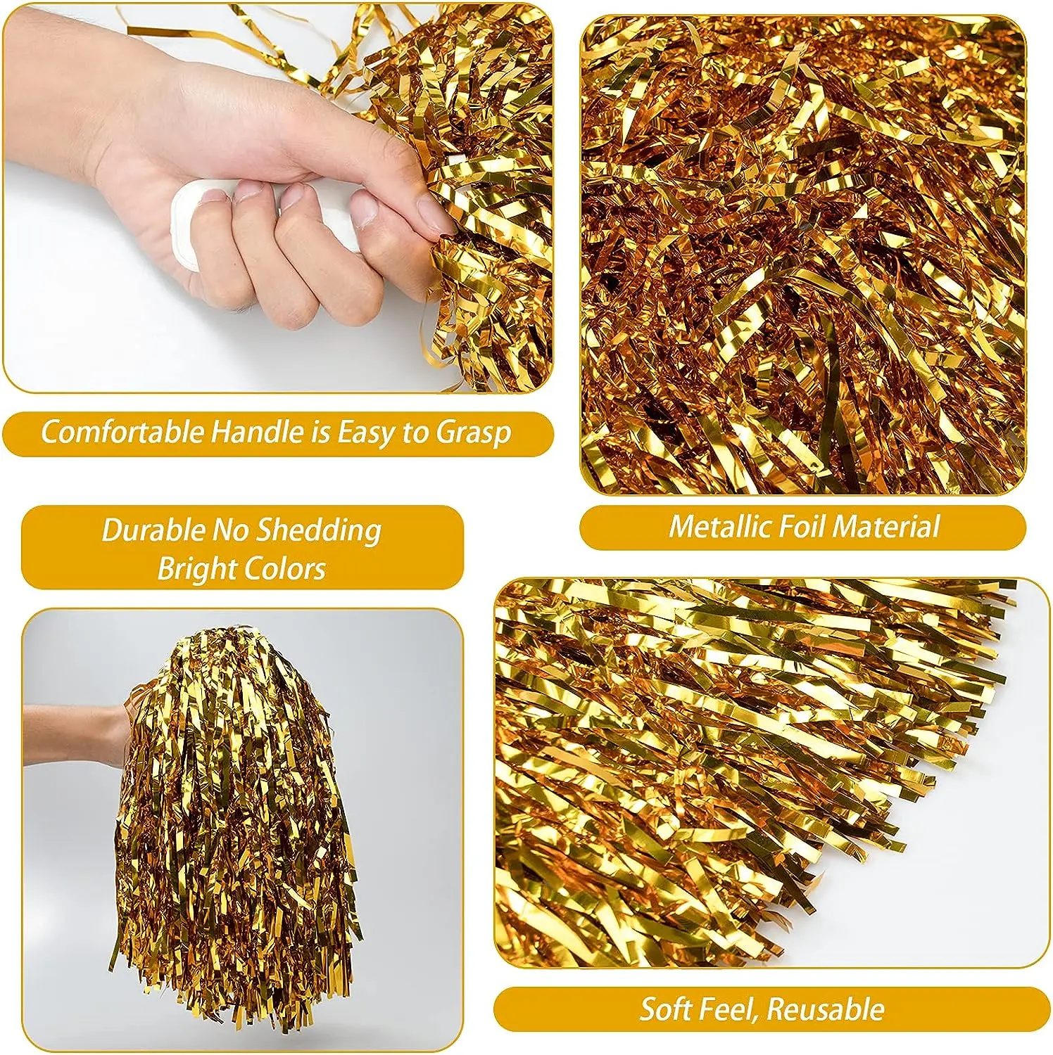 Factory Direct Sell PET Cheering Poms Green Cheerleading Pom Poms for Football Basketball Game