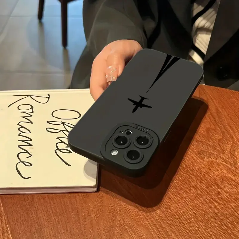 Aviation-Themed Silicone Soft Phone Case – Sleek Design and Durable Protection