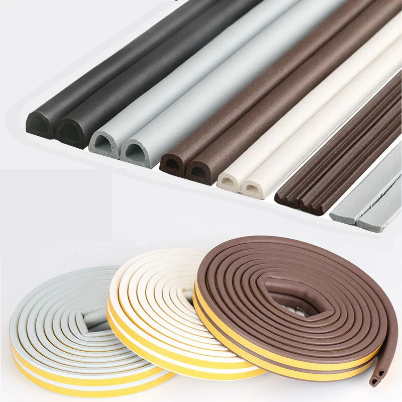 Self-Adhesive Door And Window Sealing Strip Glass Window Anti-Collision Rubber Strip Foam Sound Insulation 5Meters
