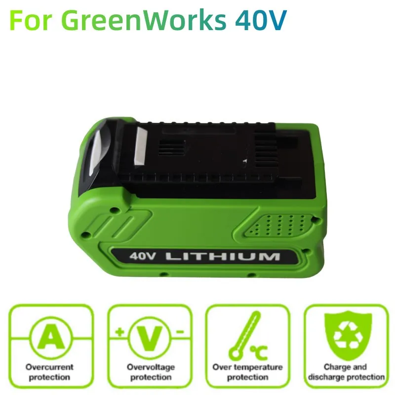 

40V 6000mAh Li-ion Replacement Battery For GreenWorks G-MAX GMAX String Trimmer 40V 29462 29472 27062 Garden Tools Battery