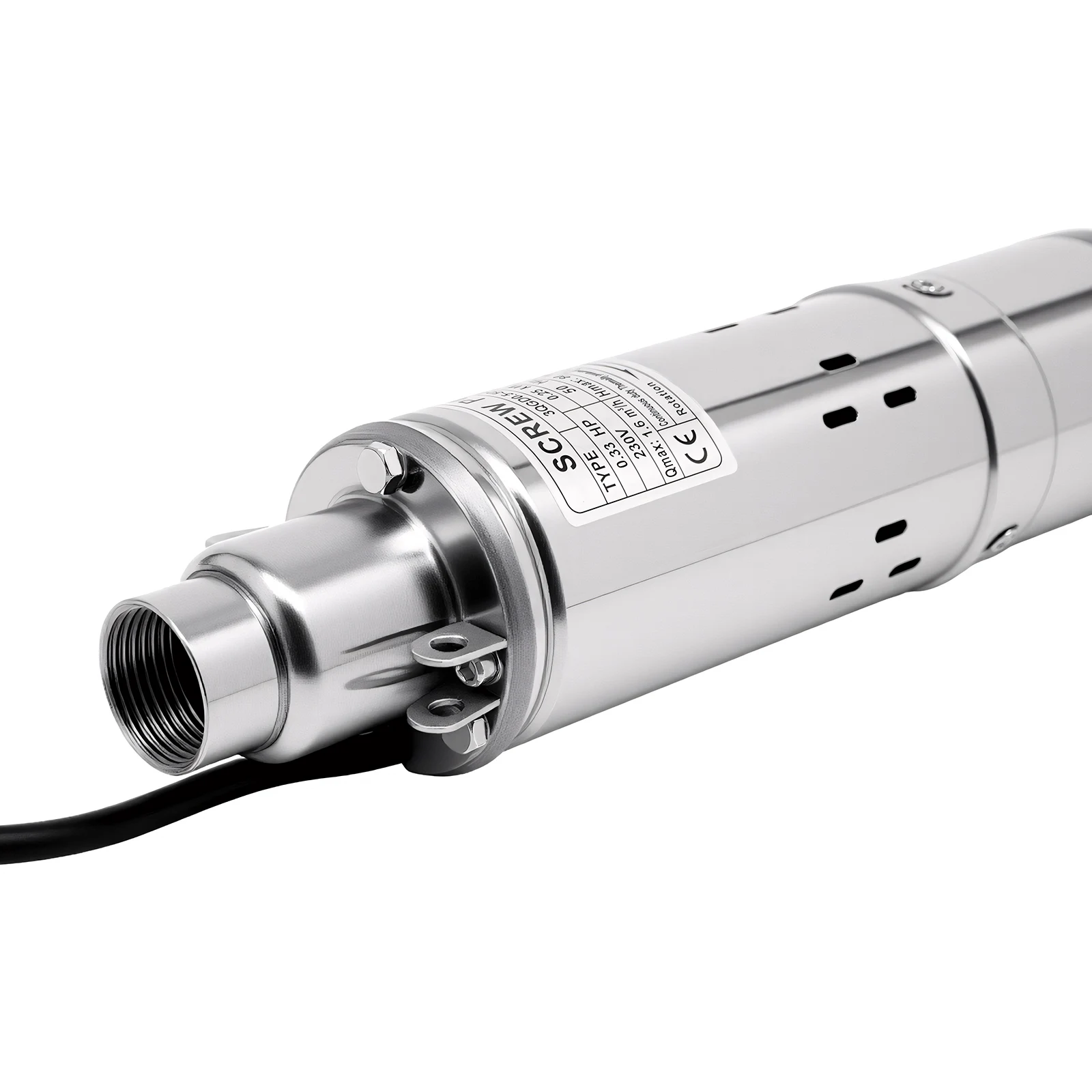 220V 250W/500W Submersible Deep Well Pump Screw Pump Sand Compatible Stainless Steel Garden Farm Pump For Supplying Water