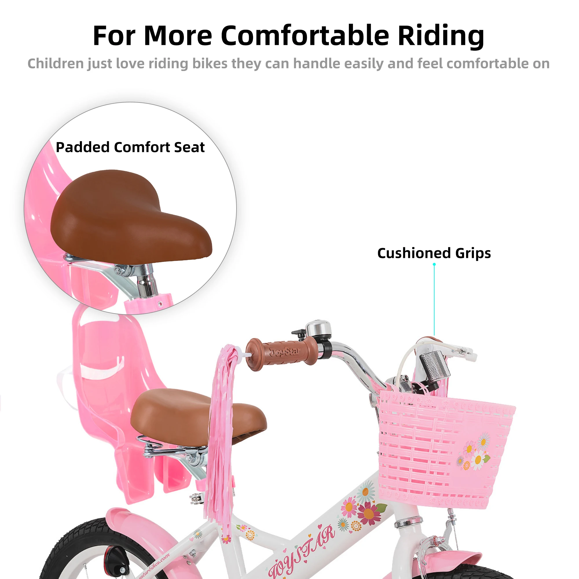 Kids Bike with Streamers & Doll Seat 5