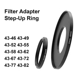 Versatile Metal Step Up Ring Adapter for Camera Lens Filters (43mm to 82mm)