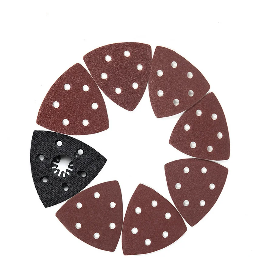 10pc/set Mouse Detail Sander Sandpaper 6 Holes Triangular Sanding Paper For Multi Sander Bosch