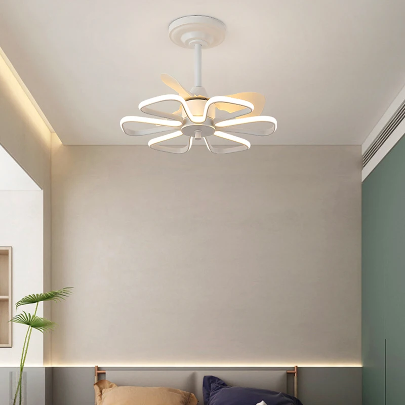 Modern ceiling lamps bedroom folding Ceiling fan ceiling fan with led light and control lamp for living room lighting