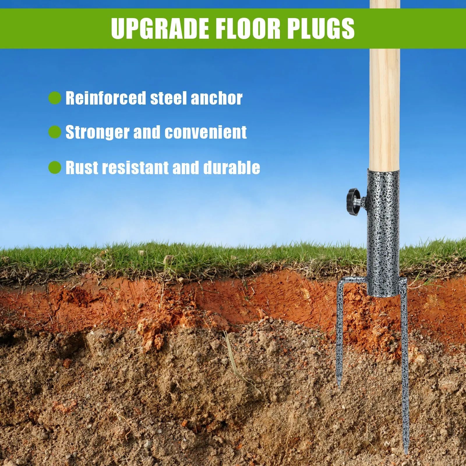 Wood Chicken Perch Outdoor Chicken Enrichment Toys with Metal Ground Plug Multifunctional Outdoor Bird Poultry Training Platform