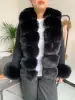 Women Faux Fur Knit Sweater cardigan Spring Autumn elegant Knitted sweater with faux fox fur collar Ladies Fashion Coat fur coat 5
