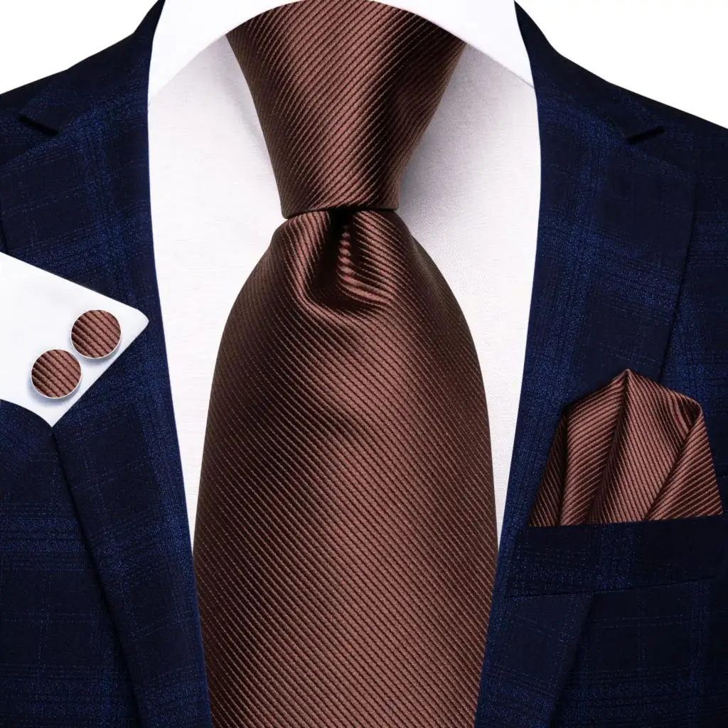 Plain Tie Set For Men Solid Color Necktie Pocket Square Brooch Gift Box For Wedding Business Luxury 8pcs Mens Gift Gravatas