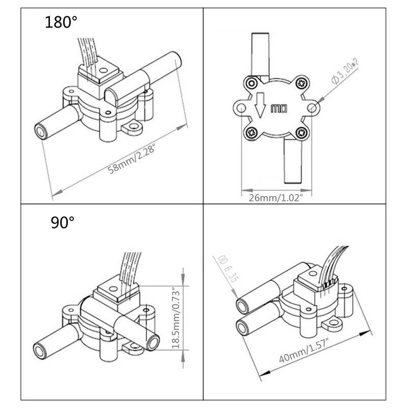 High-precision Liquid Flow Sensor Water Flow Hall Sensor Switch Meter Flowmeter Counter 0.01～0.1/m3/h flow meter water flow meter