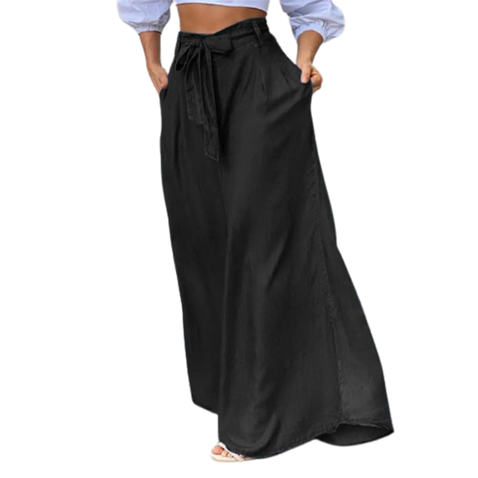 

Women Loose Denim Pants Loose Casual Denim Pants Wide-legged Trousers for Formal Daily Party Ball