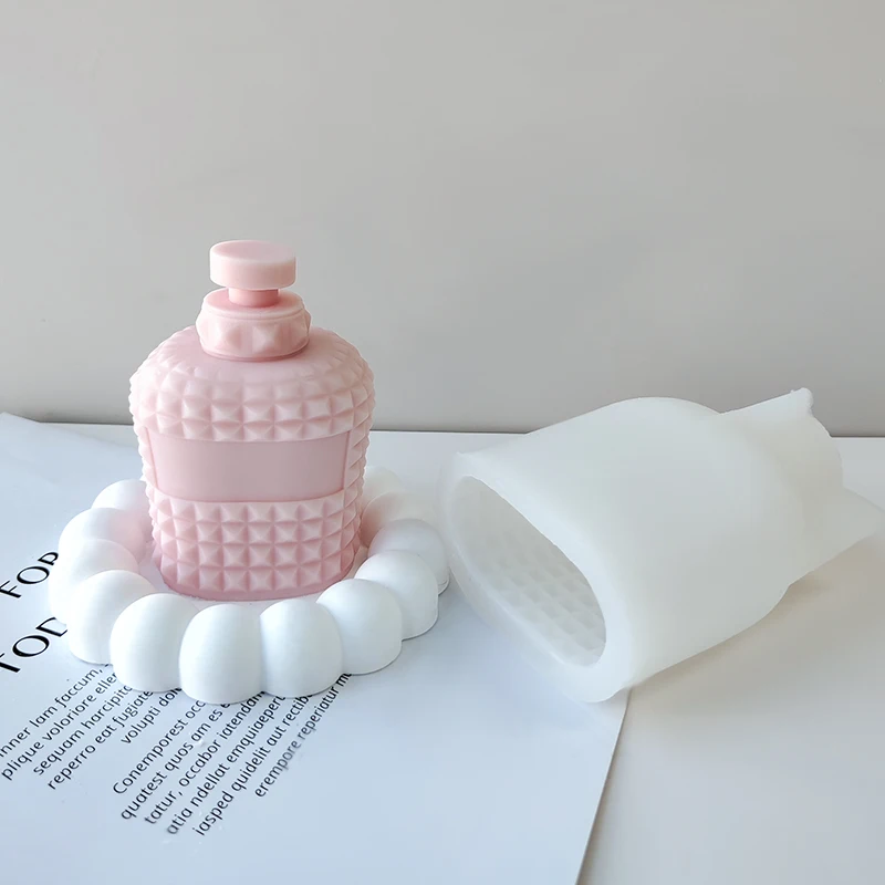 

3D Perfume Bottle Silicone Mold DIY Aroma Candle Plaster Handmade Soap Gypsum Form Resin Mould Home Decoration