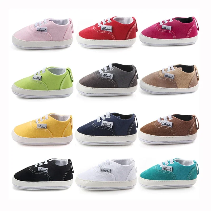 Rubber Sole Canvas Baby Shoes For Newborn Infant Toddler Baby Girl Boy Anti-slip Sneaker Casual Shoes Prewalker 2