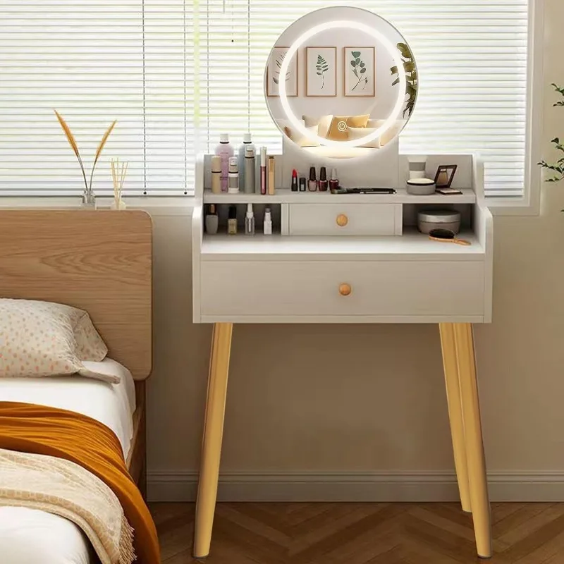 

Dressing Table Makeup Table Vanity Desk with Mirror and Lights,3 Lighting Modes, Dressing Table with Drawers,Multifunctional