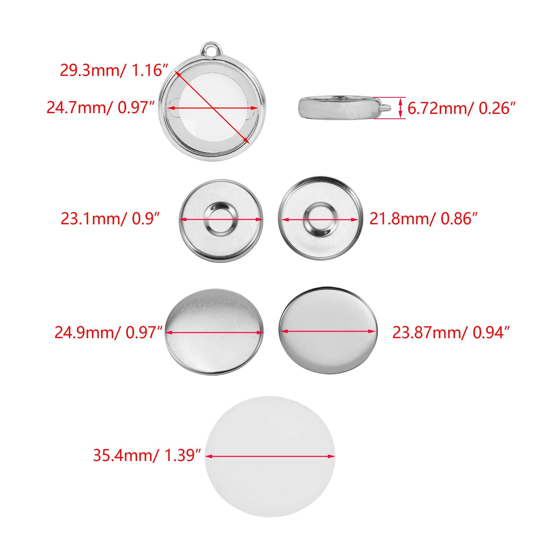 50Pcs/set 37mm Double-sided Key Chain Parts for Badge Machine 25mm 32mm Round Pin Making Supplies Metal Front Cover Blank Paper badge parts,button making supplies