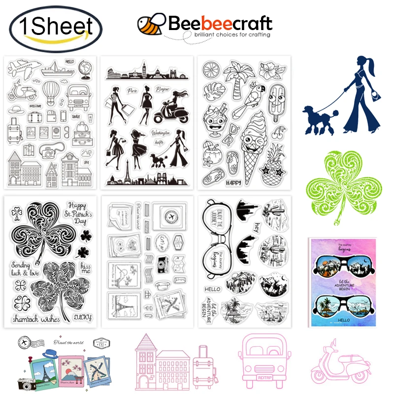 1Sheet Happy Birthday Theme Clear Stamps Birthday Cake Balloon Gift  Silicone Clear Stamp Seals for Cards Making DIY Scrapbooking - AliExpress