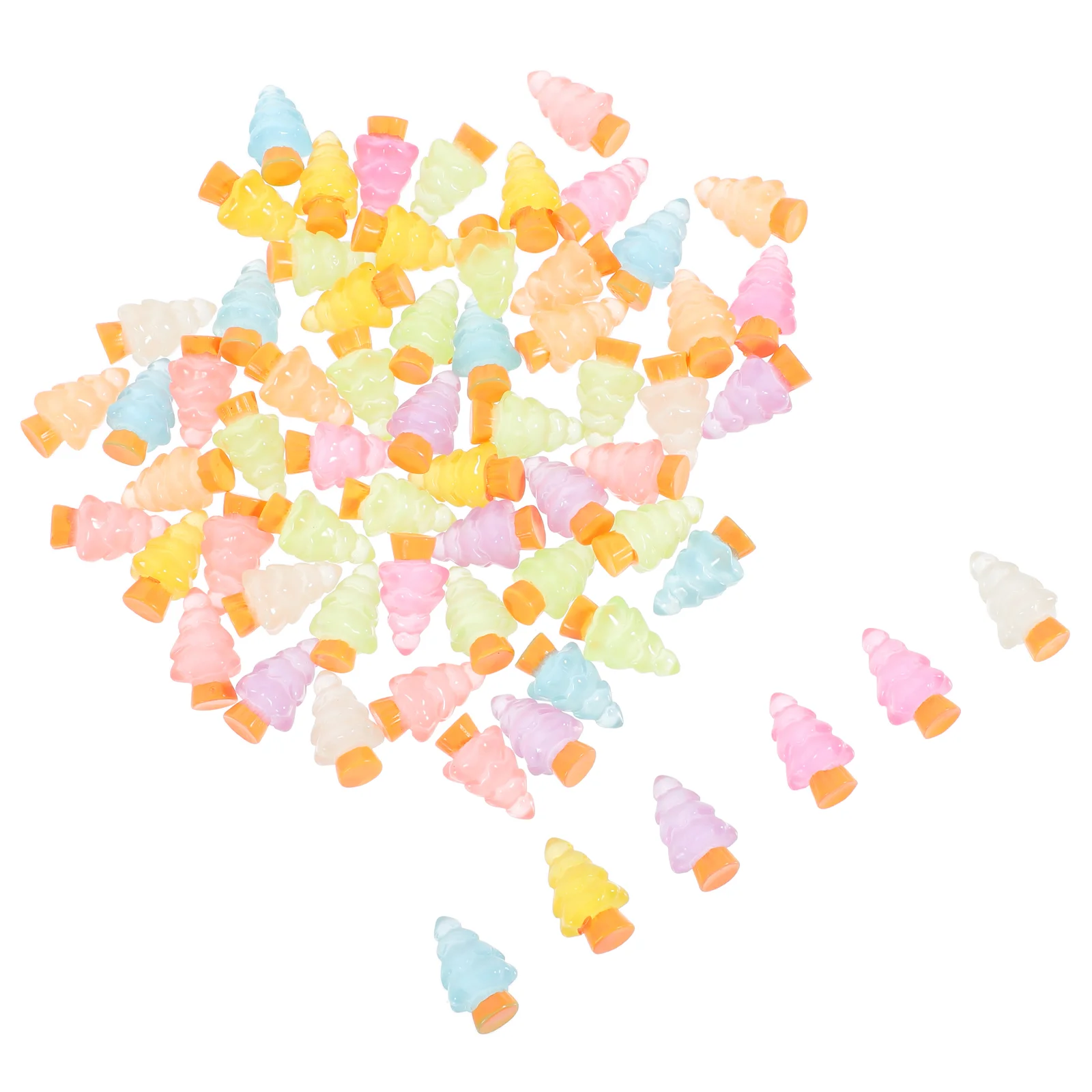 

72 Pcs Desktop Tree Christmas Decorations Luminous Micro Landscape Resin Xmas Ornaments