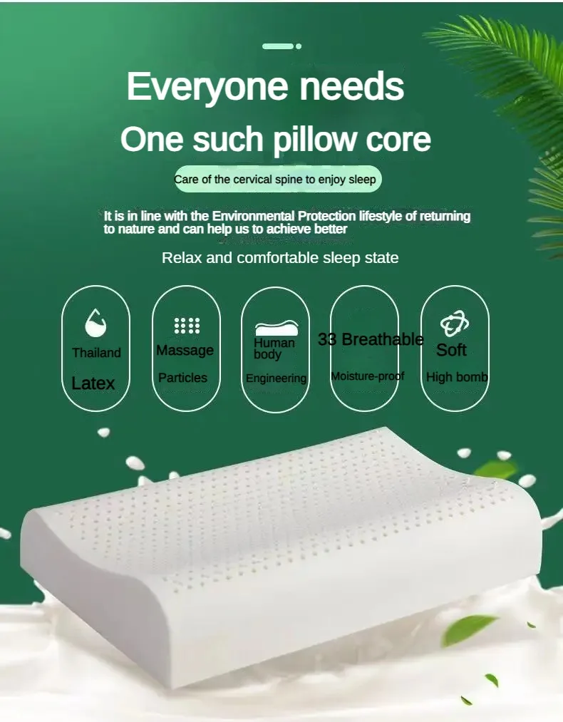 Description Picture 5 of itemThailand Natural Latex  Adult Pillow Core Massage Pillow Core Gift Children's Latex Pillow Manufacturer Wholesale