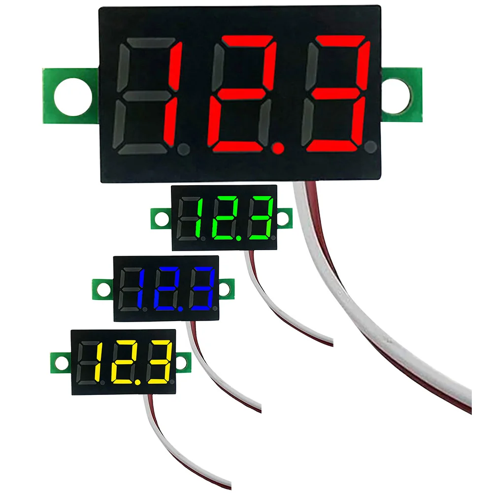 2 Wires Mini Digital Voltmeter LED Display DC 5V-30V 0.28 Inch DC Voltage Display Accurate Pressure Measurement LED Screen Meter