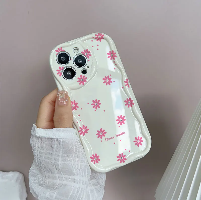 Daisy Flower Print Soft Clear TPU Phone Case