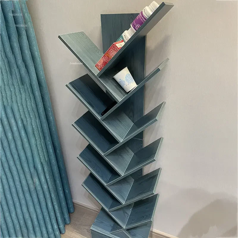 Light Luxury Children's Bookcases Shelves Home Furniture Floor Tree-shaped Bookshelves Simple Small Living Room Bookcase Storage