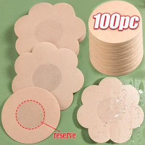 2/100pcs Women's Invisible Nipple Pasties Breast Lift Tape Overlays on Bra Stickers Chest One-off Nipple Covers Pads Accessories