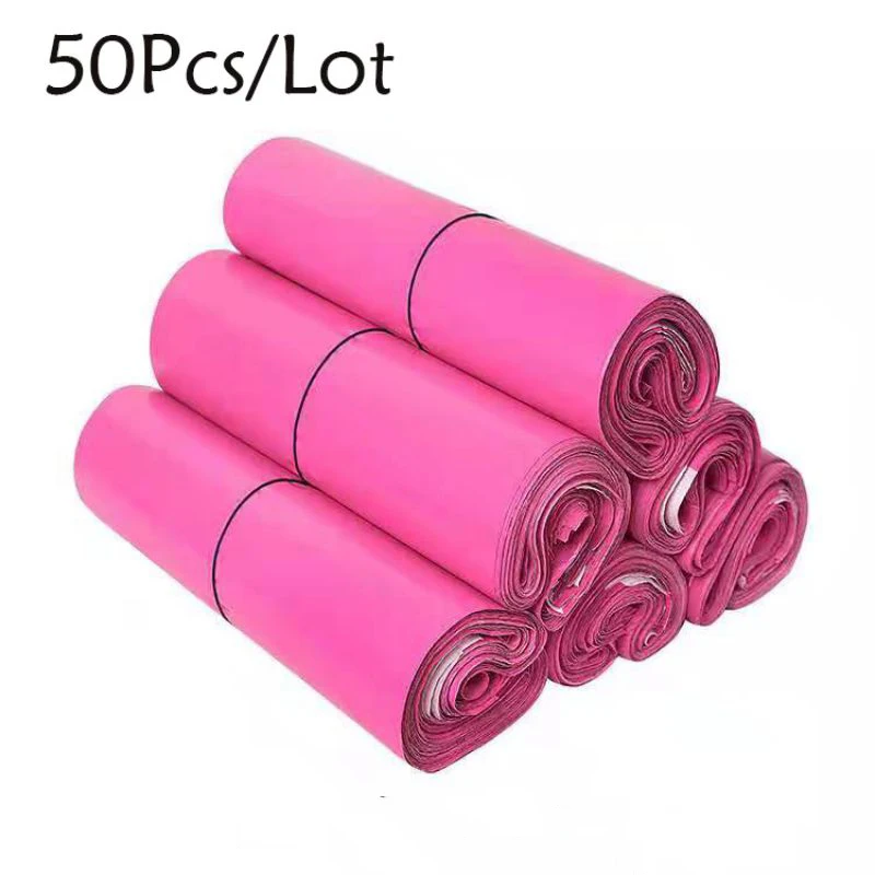 50Pcs PE Plastic Self-Seal Mailbag Poly Envelope Waterproof Postal Courier Bags Delivery Package Packaging courier bag