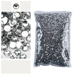 Wholesale Pack of Clear Shining Flatback Resin Rhinestones (2 - 5mm) for DIY Clothing and Crafts (Clear)