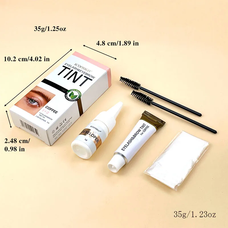 ICONSIGN Eyelashes and Eyebrow Tint Dye Professional Eyebrow Dye Waterproof Long-lasting Eyebrow Brow Kit Semi Permanent Eyebrow