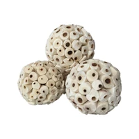 3 Pack Bird Chewing Toy Natural Sola Ball Parrot Shredder Foraging Toy for Finch Cockatiel African for Grey Gerbil Small 1