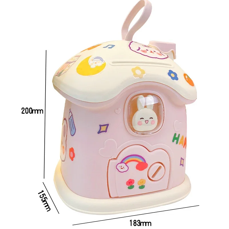 Kids DIY Creative Money Banking Toys Piggy Bank Money Saving Pot Coin Banks Coin Box With Lock Key Christmas Gift Toy For Girl