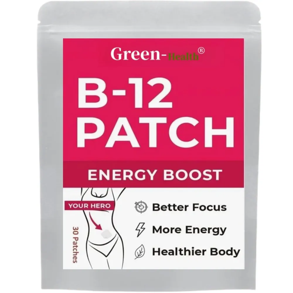 

B12 Transdermal Patches - 100% Natural Vitamin Patches for Women, Energy, Focus & Body Support,30 Patches One Month Supply