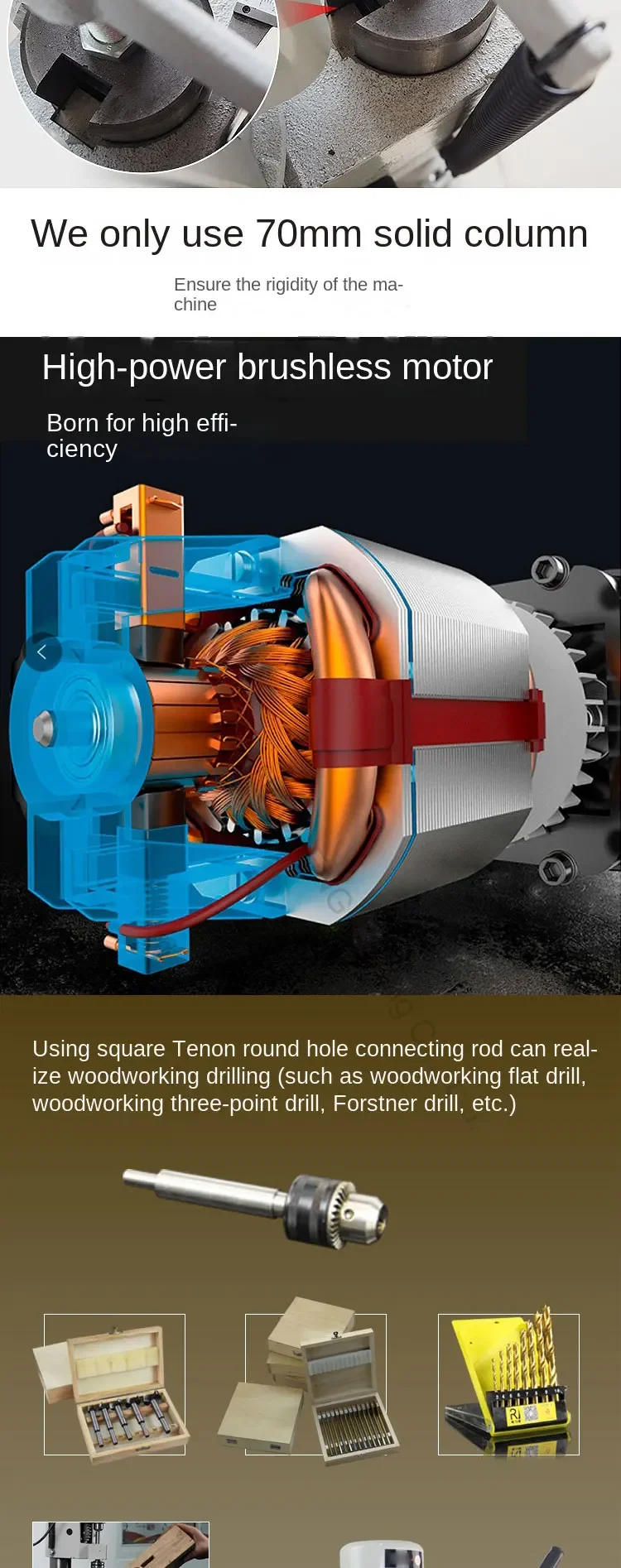220v Electric Woodworking Square Tenoning Machine Square Hole Tenoning Machine M