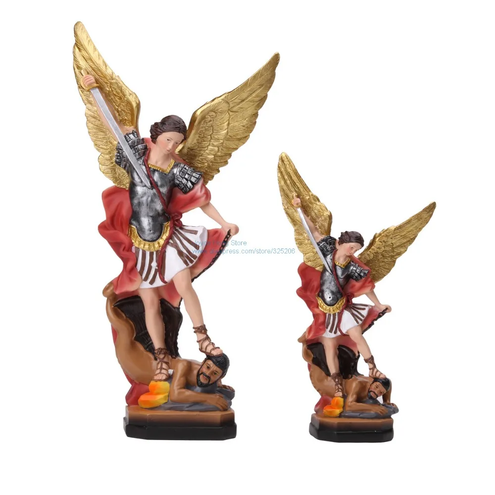 

12.2 inch St Michael Statue, Archangel Michael Statue, San Miguel Arcangel Statue,Michael Archangel Defeated Lucifer Tramples De