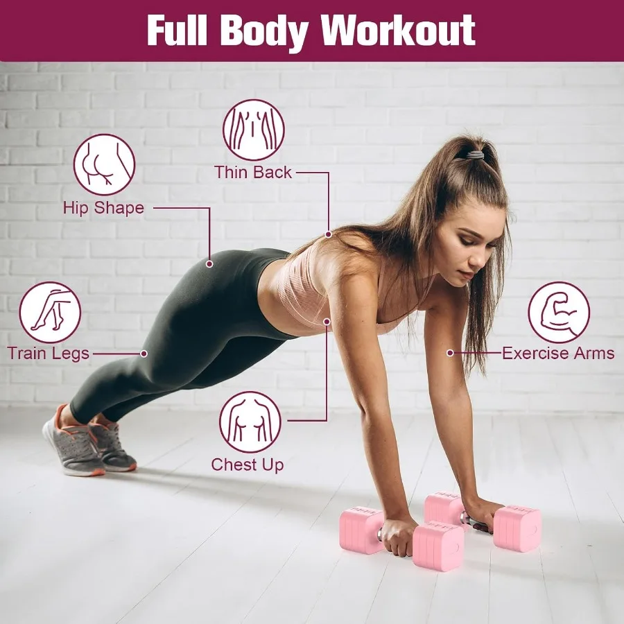 22LBS Adjustable Dumbbells Set, Adjustable Weight Dumbbells with 4 Levels 4.4lb, 6.6lb, 8.8lb, 11lb, Hand Weights Sets for Women