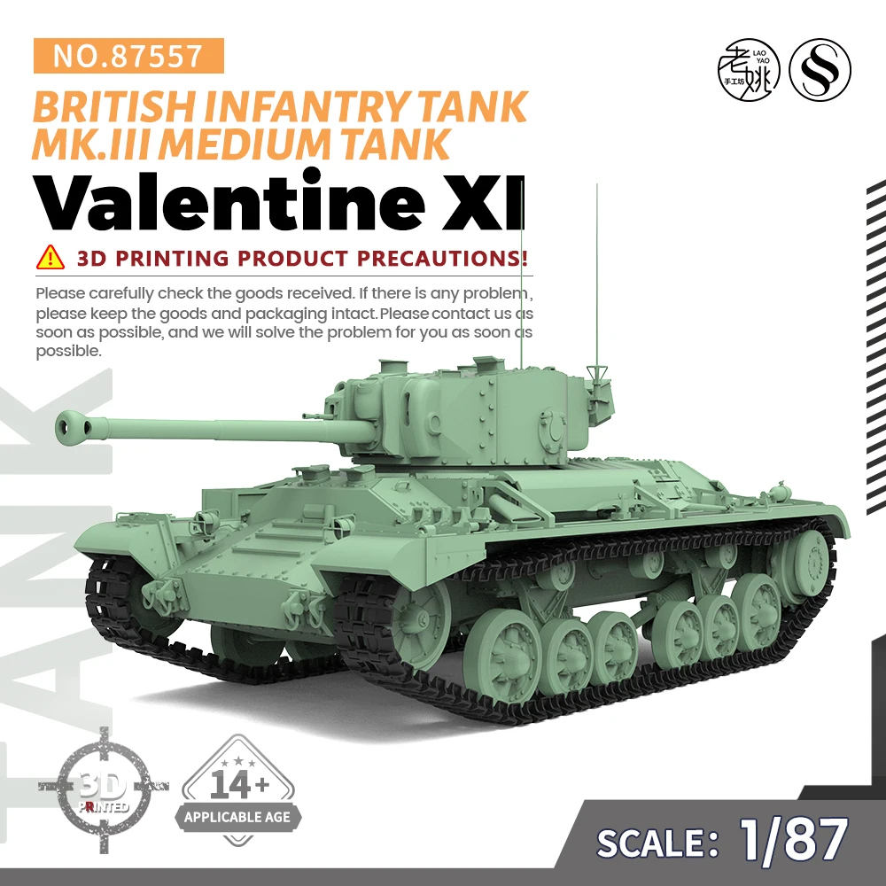 

SSMODEL 557 V1.9 1/87 HO Scale Railway Military Model Kit British Valentine.XI Infantry Tank Mk.III WWII WAR GAMES