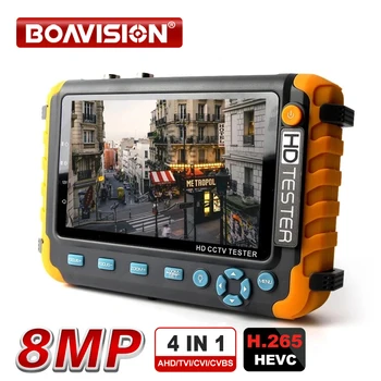 IV8W 8MP 4 in 1 AHD/CVI/TVI CVBS Tester per telecamera di sicurezza Monitor con ingresso HDMI VGA Audio RS485 Controllo PTZ Tester per cavi UTP