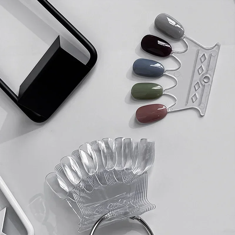 Campioni per unghie Tabella di visualizzazione della carta dei colori Modello di smalto gel Suggerimenti per nail art Supporto per campioni Pratica di smalto per unghie Tavolozza acrilica - immagine 4